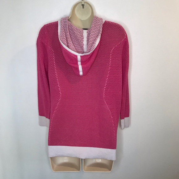 Christopher & Banks Open Knit Hoodie Sweatshirt L - Picture 4 of 9